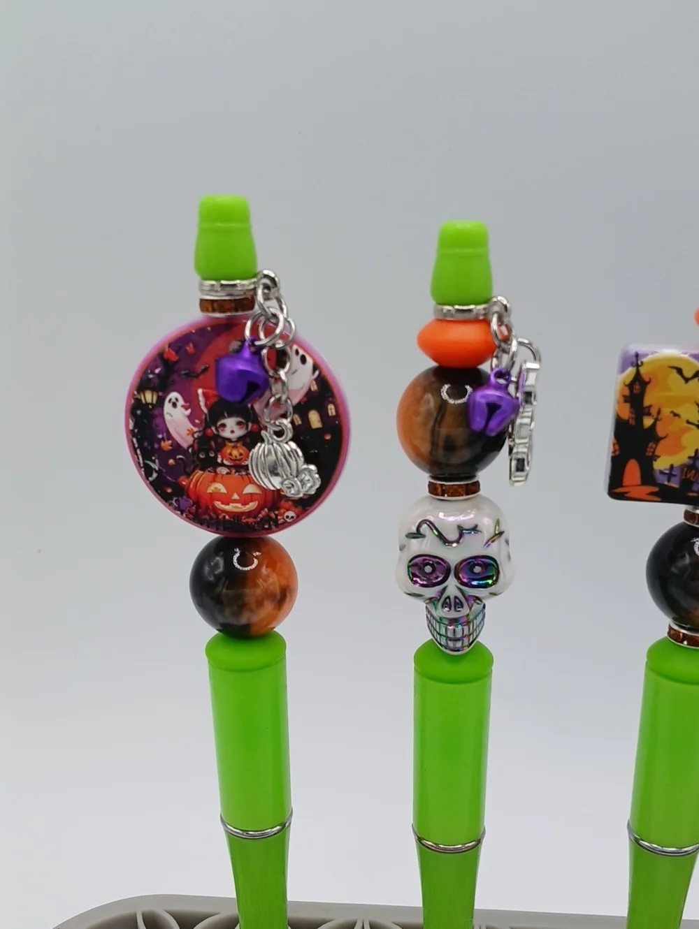 Halloween Beaded Charm Pens Set